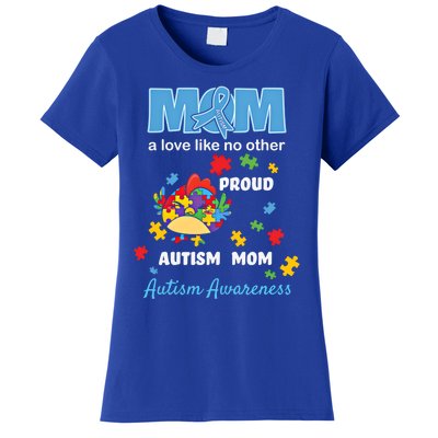 Autism Awareness Mom Mother Love Proud Autism Mama Chicken Cute Gift Women's T-Shirt