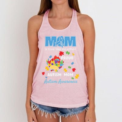 Autism Awareness Mom Mother Love Proud Autism Mama Chicken Cute Gift Women's Knotted Racerback Tank