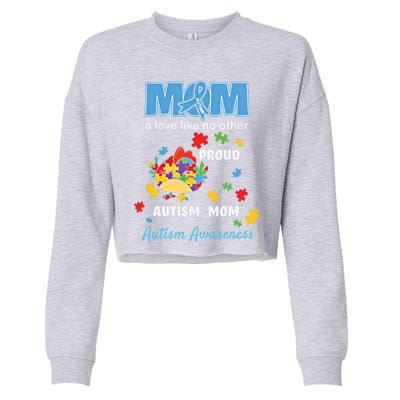 Autism Awareness Mom Mother Love Proud Autism Mama Chicken Cute Gift Cropped Pullover Crew