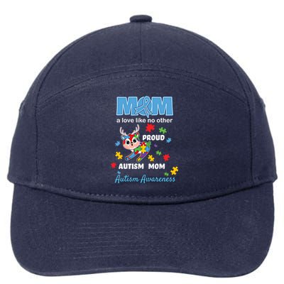 Autism Awareness Mom Mother Love Proud Autism Mama Deer Gift 7-Panel Snapback Hat