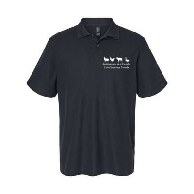 Animals Are My Friends. I Dont Eat My Friends Softstyle Adult Sport Polo