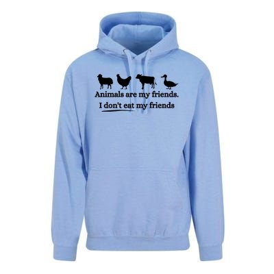 Animals Are My Friends. I Dont Eat My Friends Unisex Surf Hoodie