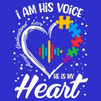 Autism Awareness Mom Meaningful Gift I Am His Voice He Is My Heart Gift Baby Bodysuit