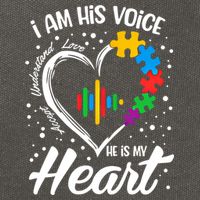 Autism Awareness Mom Meaningful Gift I Am His Voice He Is My Heart Gift Cotton Canvas Backpack