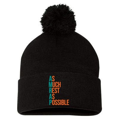 AMRAP As Much Rest As Possible Funny Pom Pom 12in Knit Beanie