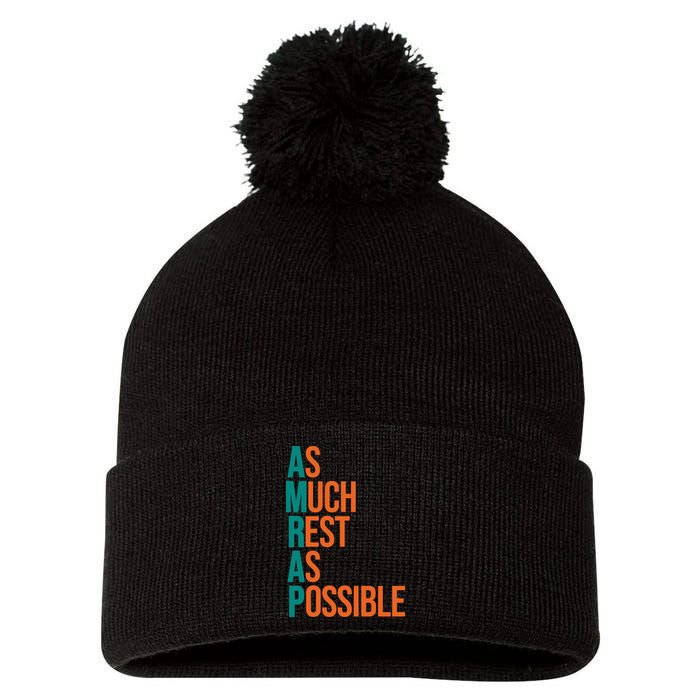 AMRAP As Much Rest As Possible Funny Pom Pom 12in Knit Beanie