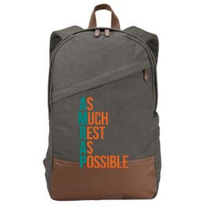 AMRAP As Much Rest As Possible Funny Cotton Canvas Backpack