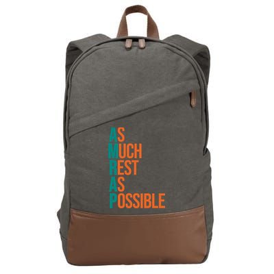 AMRAP As Much Rest As Possible Funny Cotton Canvas Backpack