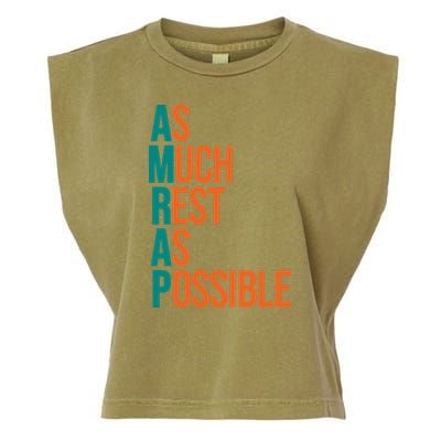 AMRAP As Much Rest As Possible Funny Garment-Dyed Women's Muscle Tee