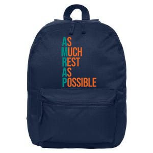 AMRAP As Much Rest As Possible Funny 16 in Basic Backpack