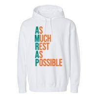 AMRAP As Much Rest As Possible Funny Garment-Dyed Fleece Hoodie
