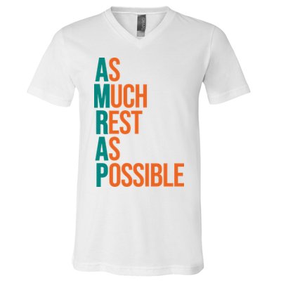 AMRAP As Much Rest As Possible Funny V-Neck T-Shirt