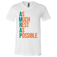 AMRAP As Much Rest As Possible Funny V-Neck T-Shirt