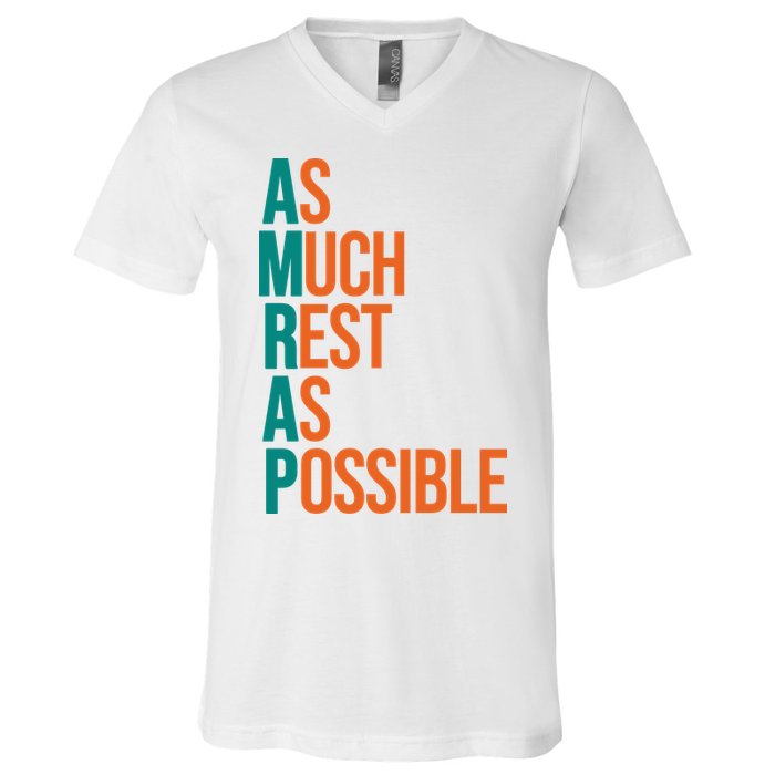 AMRAP As Much Rest As Possible Funny V-Neck T-Shirt