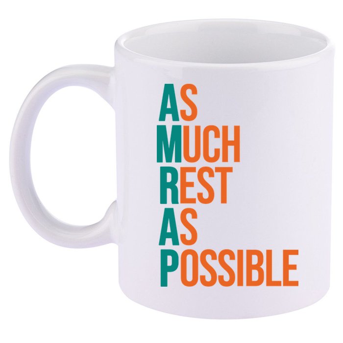 AMRAP As Much Rest As Possible Funny 11oz C Handle Ceramic Mug