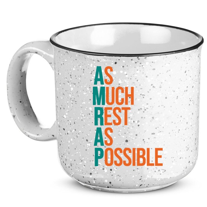 AMRAP As Much Rest As Possible Funny 15oz Campfire Ceramic Mug