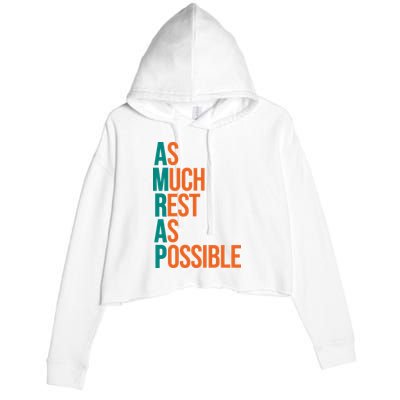 AMRAP As Much Rest As Possible Funny Crop Fleece Hoodie