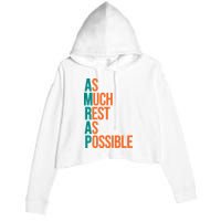 AMRAP As Much Rest As Possible Funny Crop Fleece Hoodie