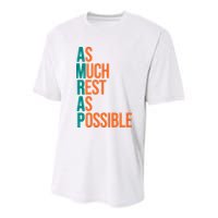 AMRAP As Much Rest As Possible Funny Youth Performance Sprint T-Shirt