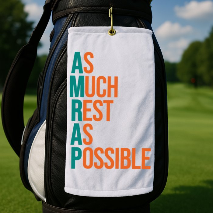 AMRAP As Much Rest As Possible Funny Golf Towel