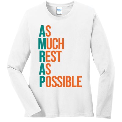 AMRAP As Much Rest As Possible Funny Ladies Long Sleeve Shirt