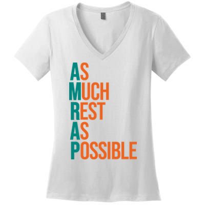 AMRAP As Much Rest As Possible Funny Women's V-Neck T-Shirt