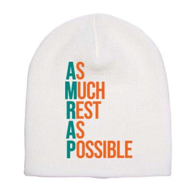 AMRAP As Much Rest As Possible Funny Short Acrylic Beanie