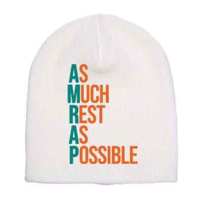 AMRAP As Much Rest As Possible Funny Short Acrylic Beanie