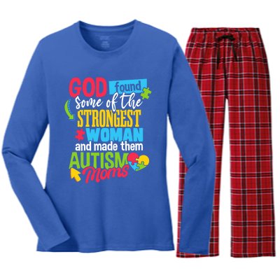 Autistic Awareness Month Autism Mom Cute Gift Women's Long Sleeve Flannel Pajama Set 