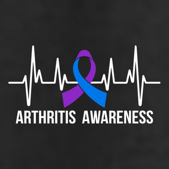 Arthritis Awareness Month Purple And Blue Ribbon Heartbeat Great Gift Beanie