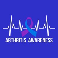 Arthritis Awareness Month Purple And Blue Ribbon Heartbeat Great Gift Sweatshirt