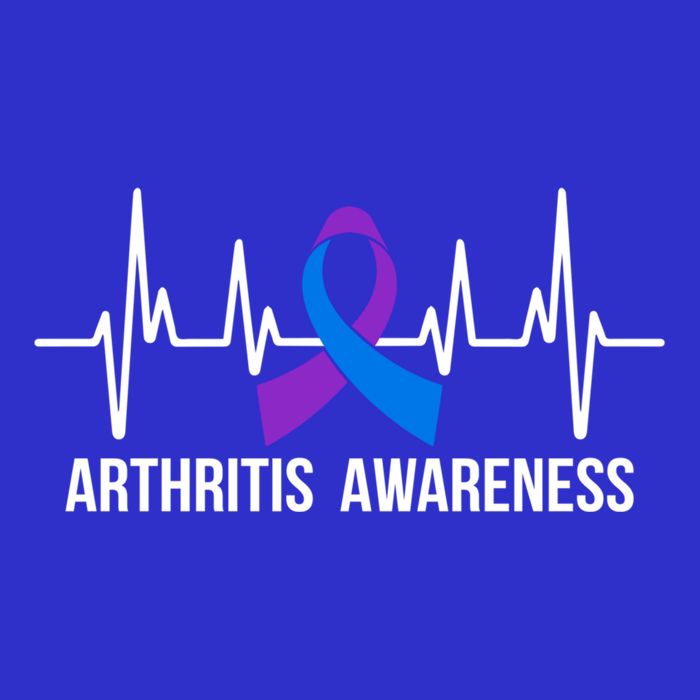 Arthritis Awareness Month Purple And Blue Ribbon Heartbeat Great Gift Sweatshirt