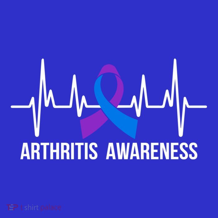 Arthritis Awareness Month Purple And Blue Ribbon Heartbeat Great Gift Tall T-Shirt