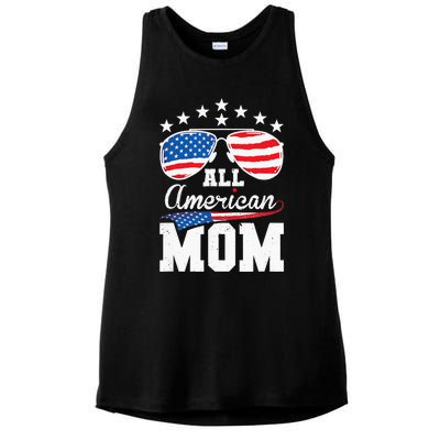 All American Mom 4th of July Matching Family Ladies PosiCharge Tri-Blend Wicking Tank