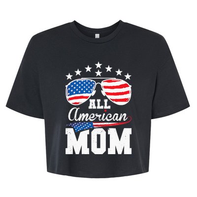 All American Mom 4th of July Matching Family Bella+Canvas Jersey Crop Tee