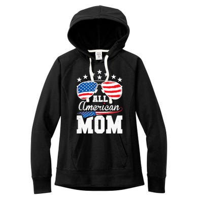 All American Mom 4th of July Matching Family Women's Fleece Hoodie