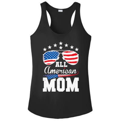 All American Mom 4th of July Matching Family Ladies PosiCharge Competitor Racerback Tank