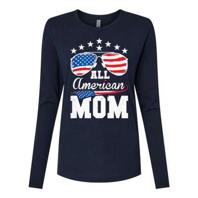 All American Mom 4th of July Matching Family Womens Cotton Relaxed Long Sleeve T-Shirt