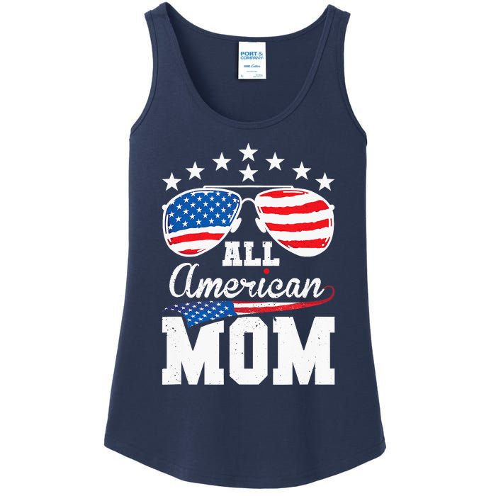 All American Mom 4th of July Matching Family Ladies Essential Tank