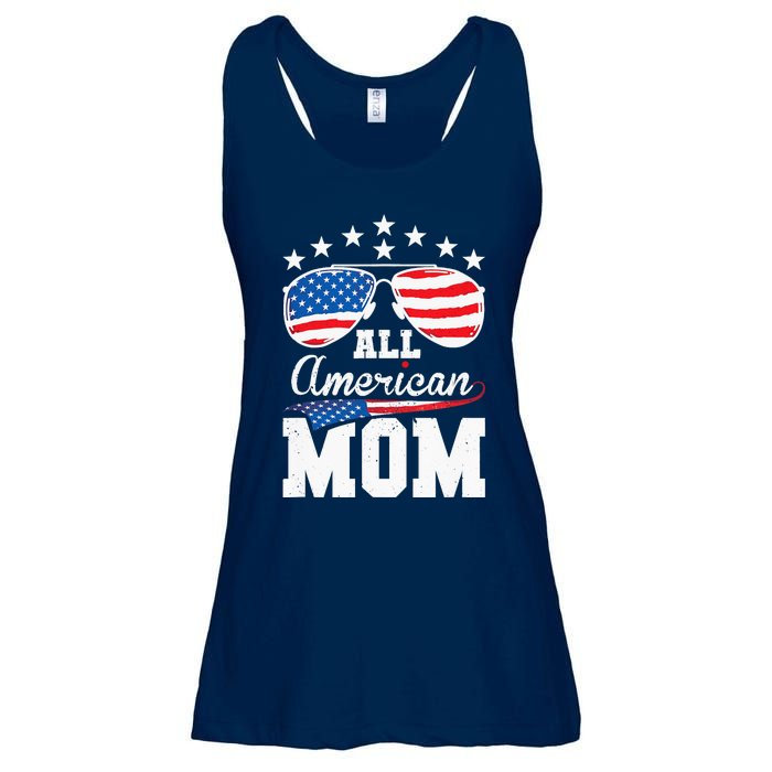 All American Mom 4th of July Matching Family Ladies Essential Flowy Tank