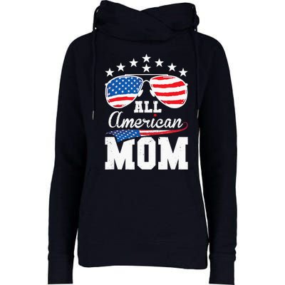 All American Mom 4th of July Matching Family Womens Funnel Neck Pullover Hood