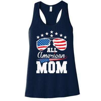 All American Mom 4th of July Matching Family Women's Racerback Tank