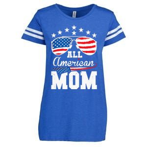 All American Mom 4th of July Matching Family Enza Ladies Jersey Football T-Shirt