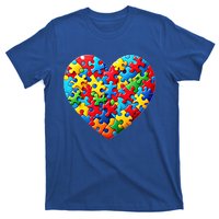 Autism Awareness Month Heart Shaped Puzzle Pieces Gift T-Shirt