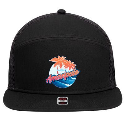 Amanpulo 7 Panel Mesh Trucker Snapback Hat