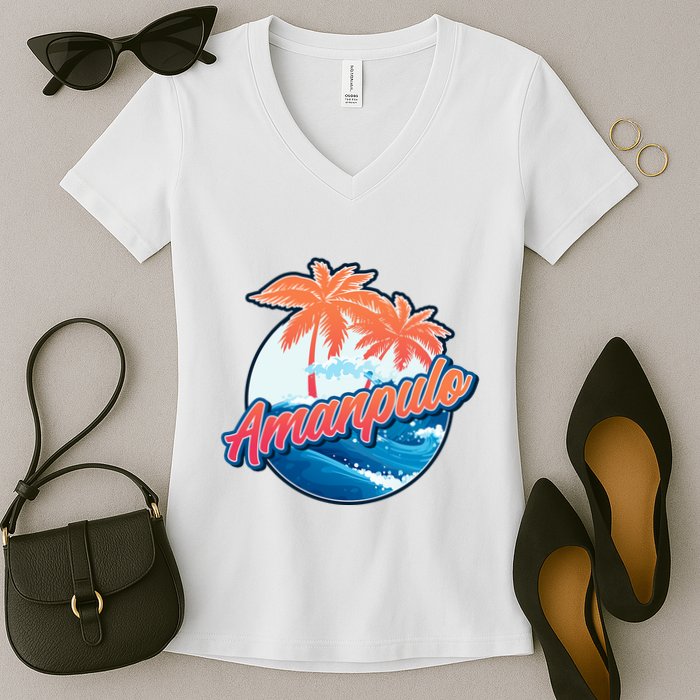 Amanpulo Women's V-Neck T-Shirt