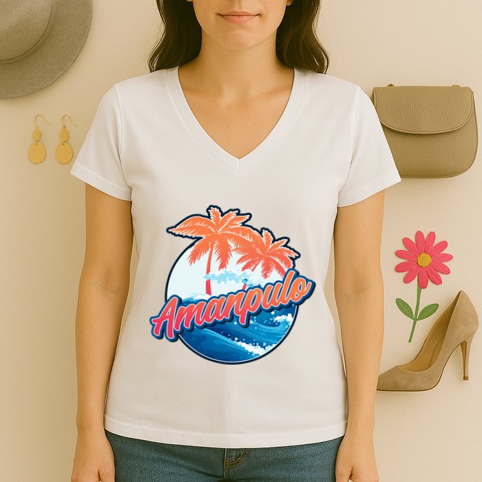 Amanpulo Women's V-Neck T-Shirt