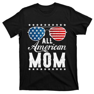 All American Mom USA Flag 4th of July Matching Sunglasses T-Shirt