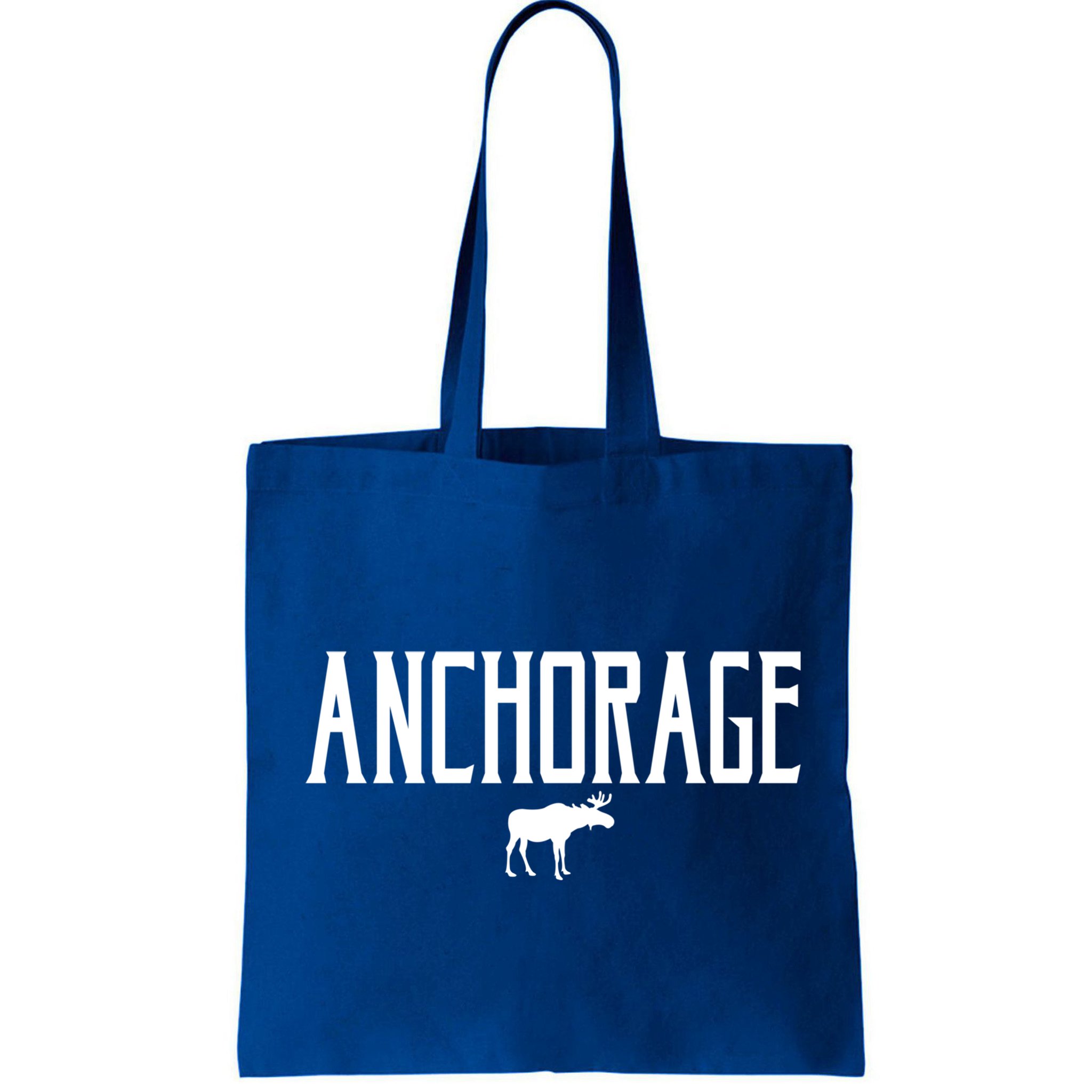 Anchorage Alaska Moose Vintage Text White Print Gift Bag