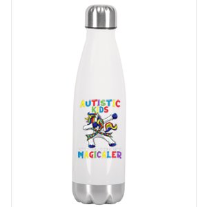 Autistic Are Magical Unicorn Autism Awareness Ribbon Gift Stainless Steel Insulated Water Bottle